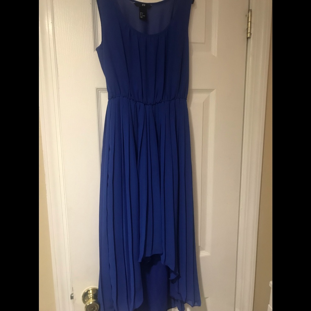 Royal blue high low dress